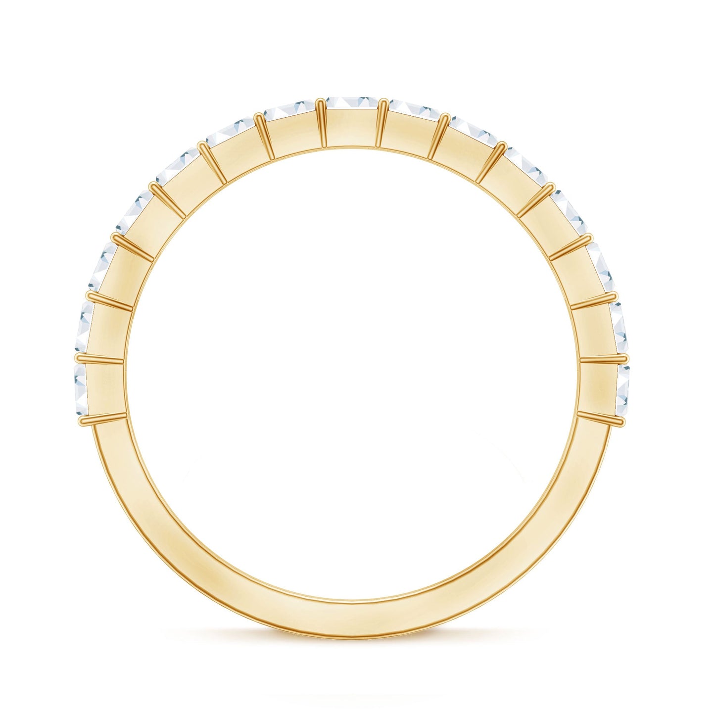 Baguette Cut Diamond Stackable Ring in Shared Prong Setting