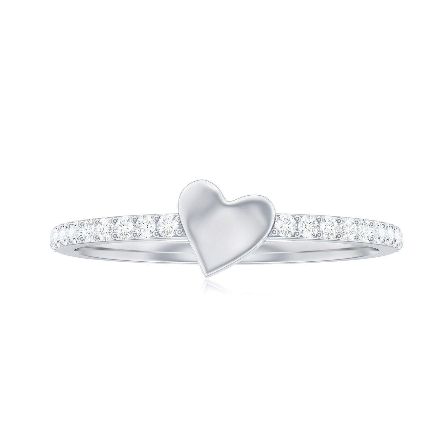 Diamond Heart Shape Promise Ring for Her