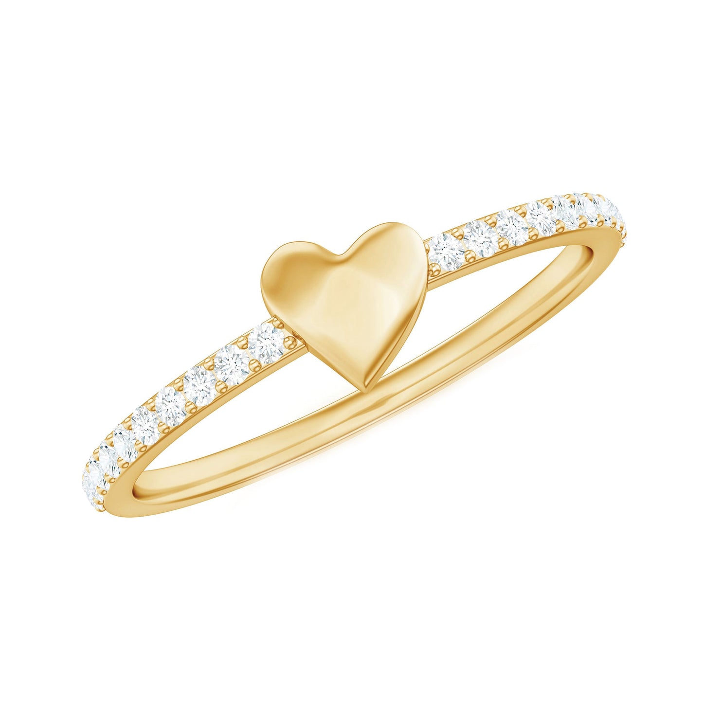 Diamond Heart Shape Promise Ring for Her