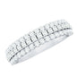 Classic Moissanite Three Row Wedding Band Ring