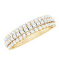 Classic Moissanite Three Row Wedding Band Ring