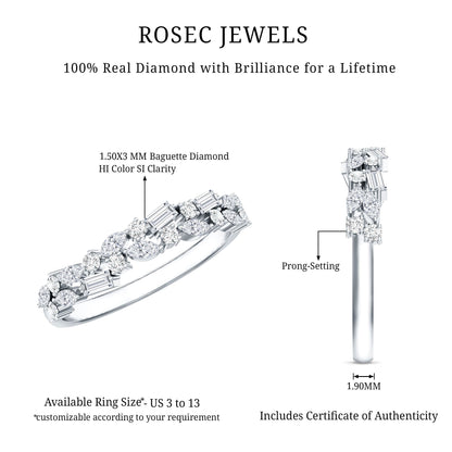 Real Diamond Half Eternity Band Ring