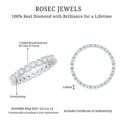 Certified Diamond Heart Eternity Band Ring