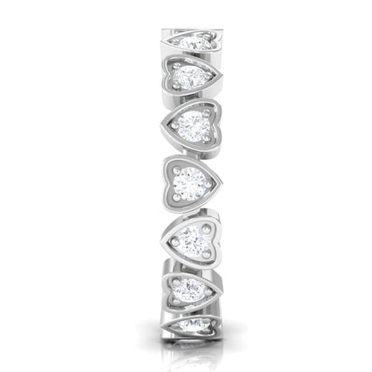 Certified Diamond Heart Eternity Band Ring