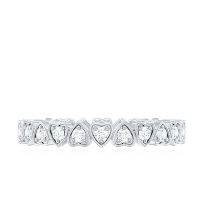 Certified Diamond Heart Eternity Band Ring