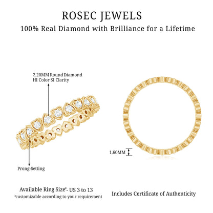Certified Diamond Heart Eternity Band Ring