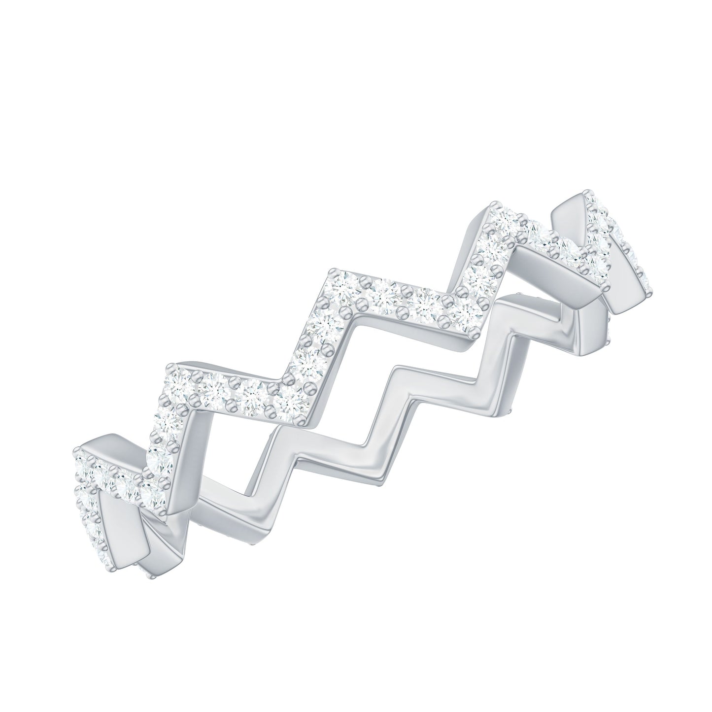 Minimal Diamond Zig Zag Eternity Band Ring
