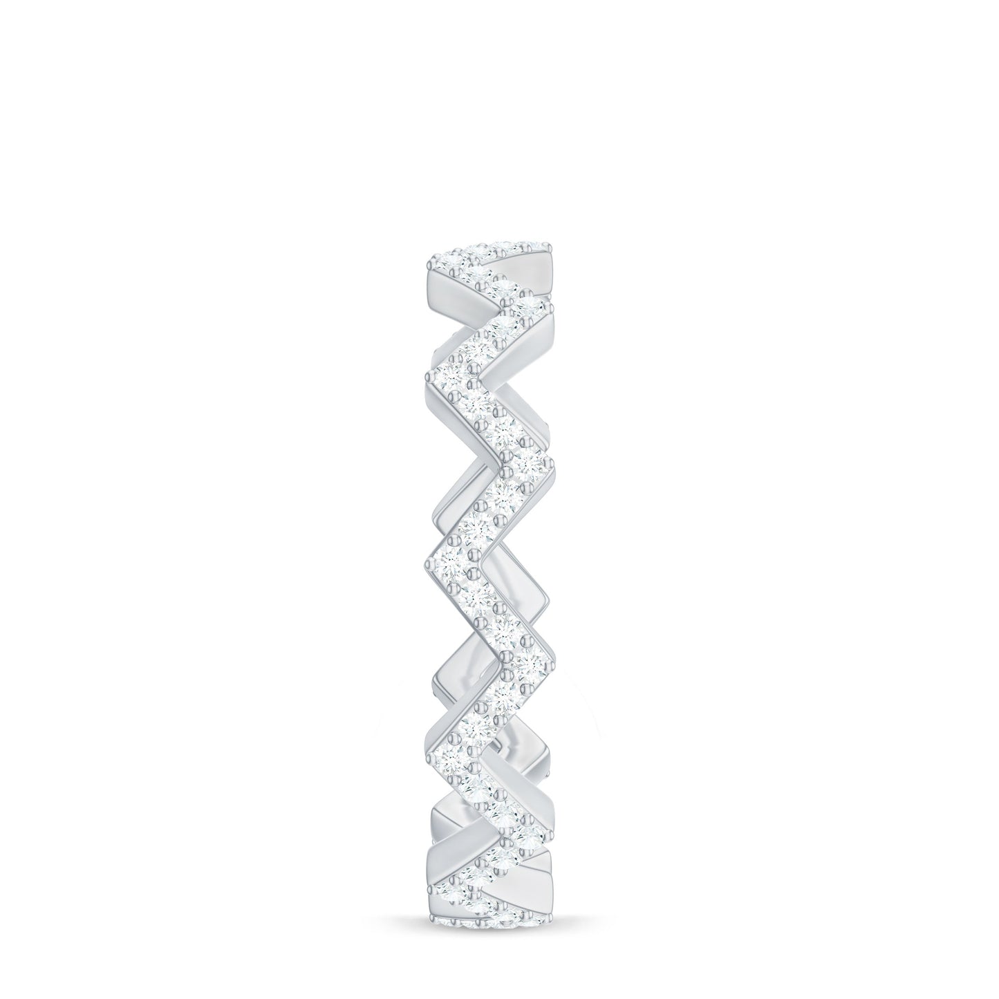Minimal Diamond Zig Zag Eternity Band Ring