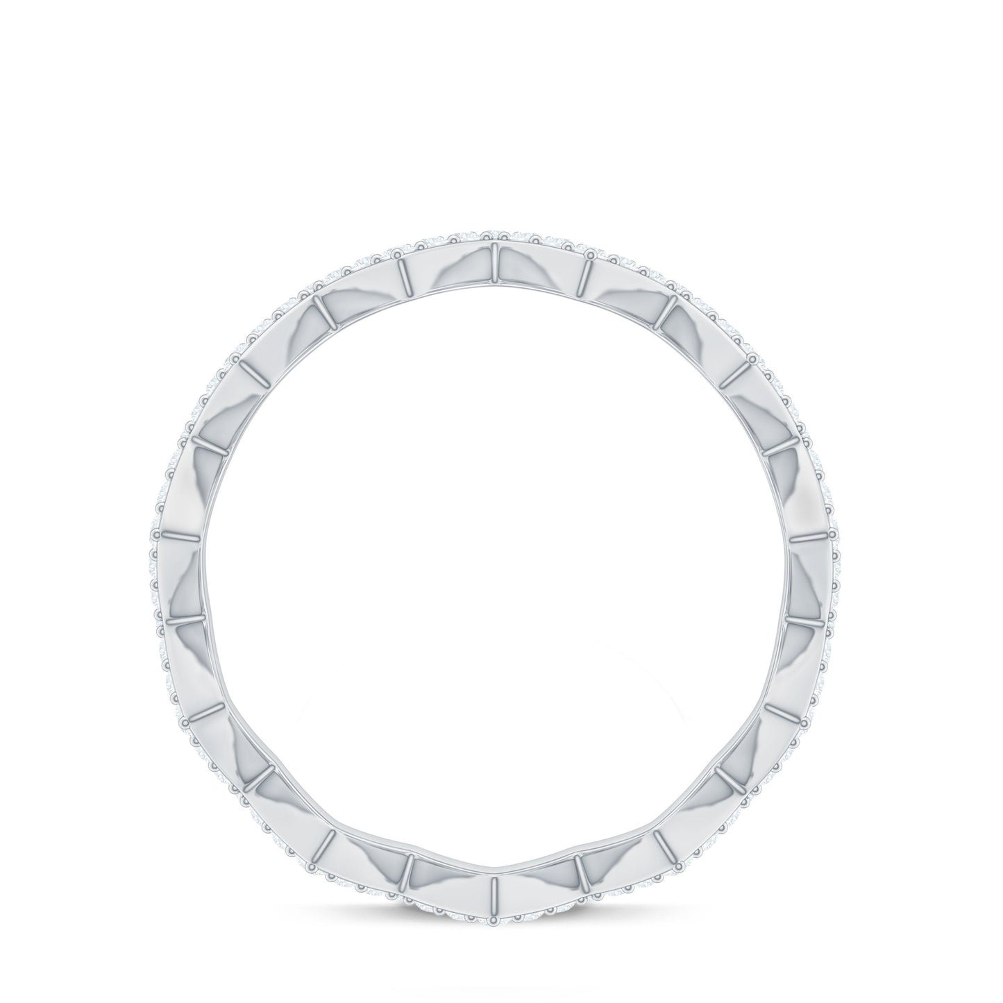 Minimal Diamond Zig Zag Eternity Band Ring