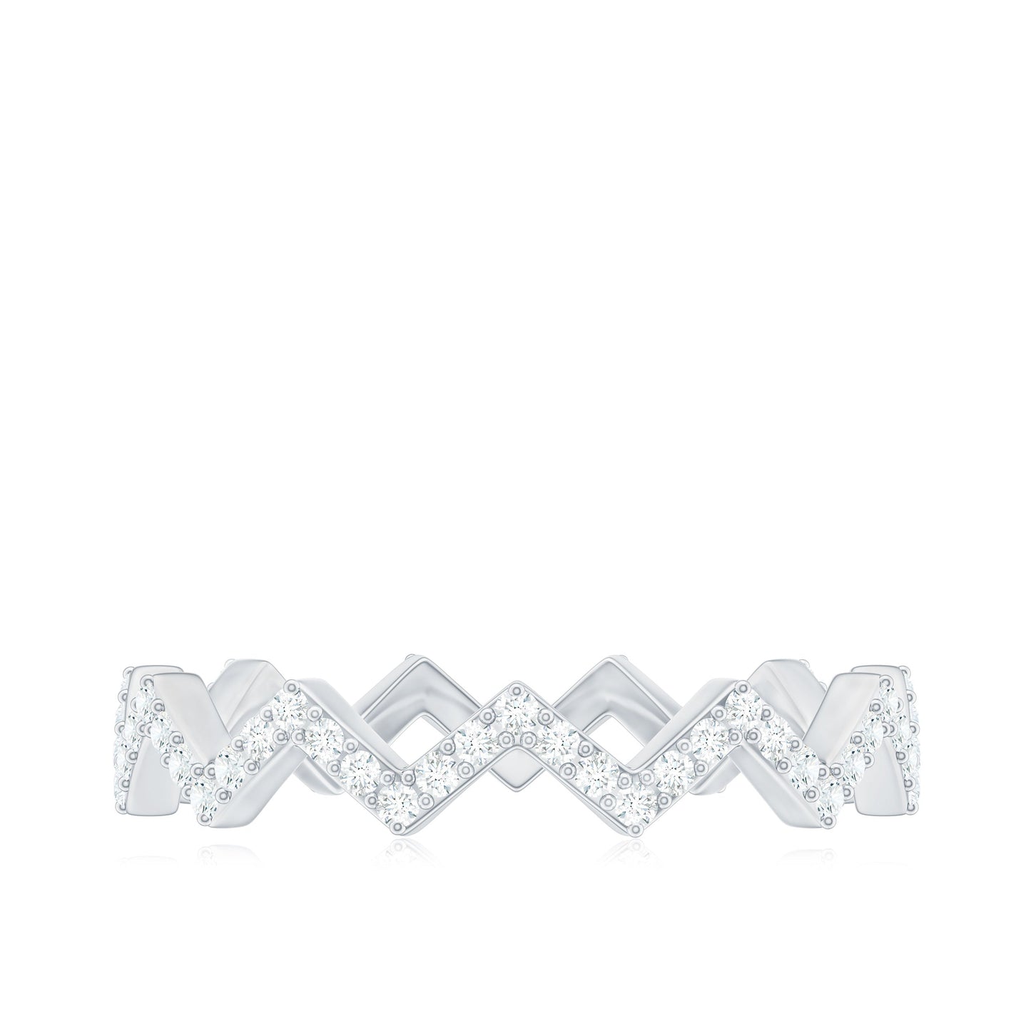 Minimal Diamond Zig Zag Eternity Band Ring