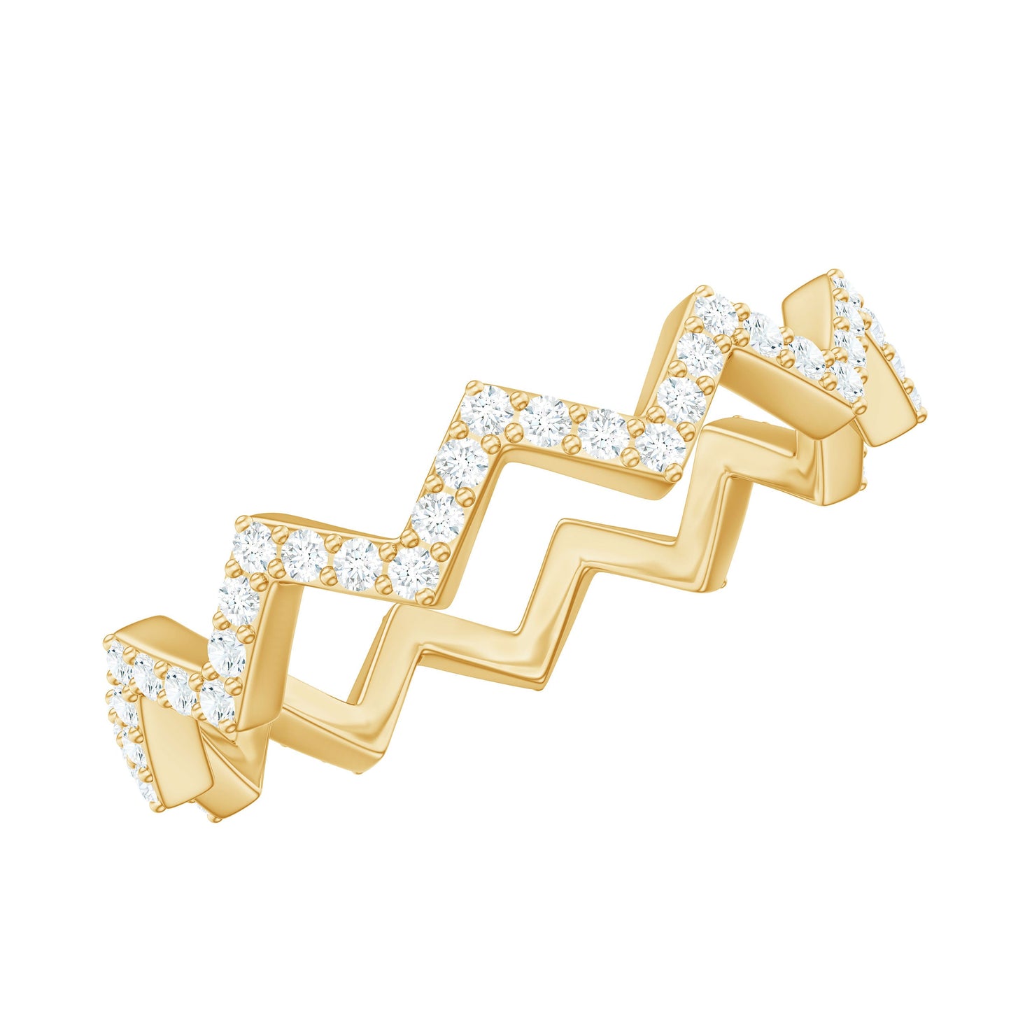 Minimal Diamond Zig Zag Eternity Band Ring