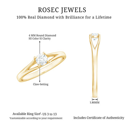 Certified Diamond Solitaire Ring in Claw Setting