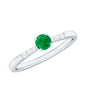 Natural Half Carat Emerald Promise Ring with Diamond