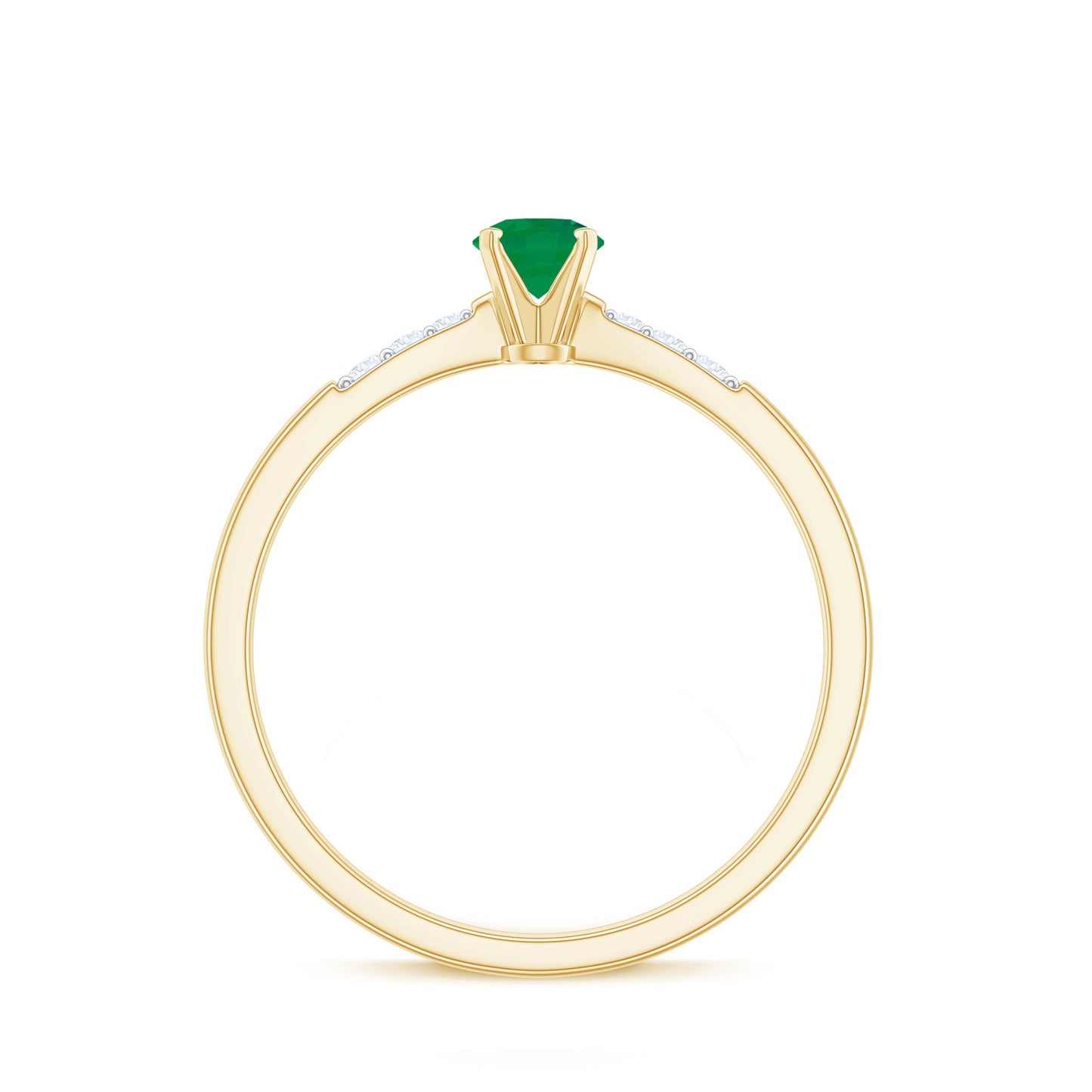 Natural Half Carat Emerald Promise Ring with Diamond