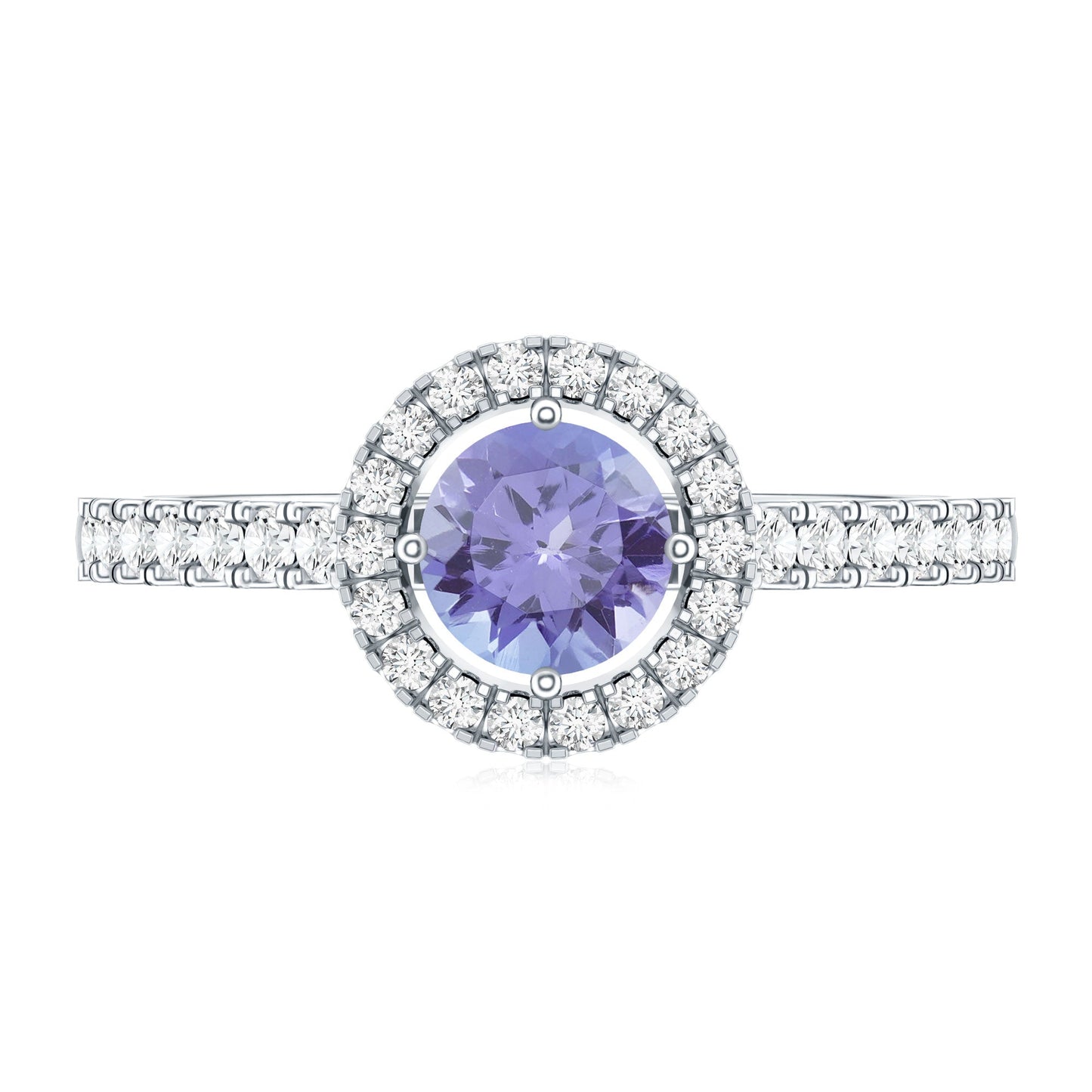 Natural Tanzanite and Diamond Promise Ring for Engagement