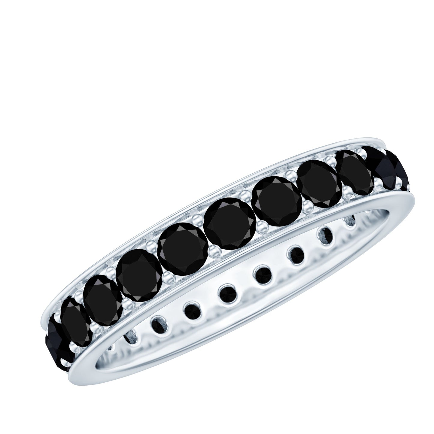 Certified Lab Grown Black Diamond Full Eternity Band Ring for Women