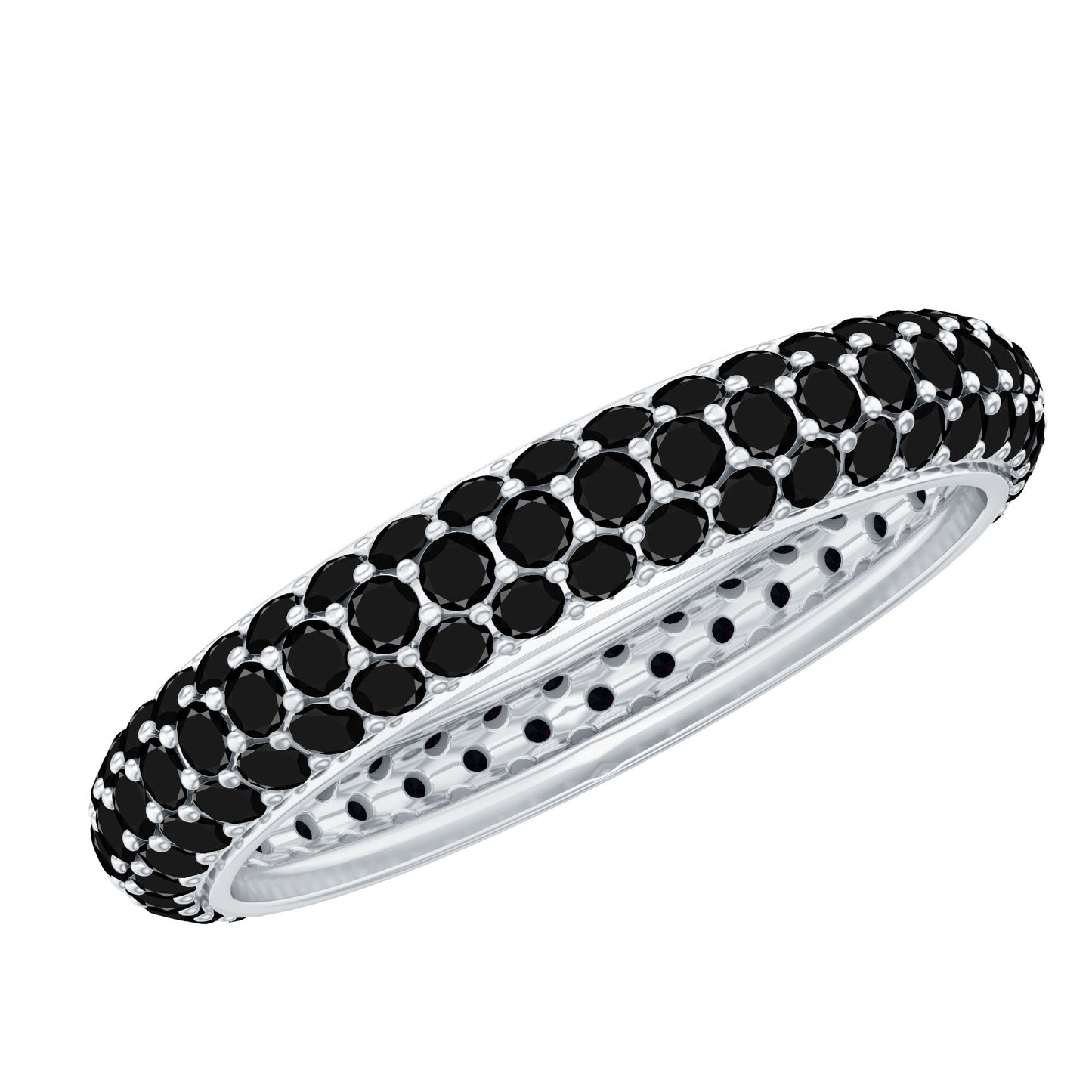 Certified Lab Grown Black Diamond Eternity Band Ring for Women
