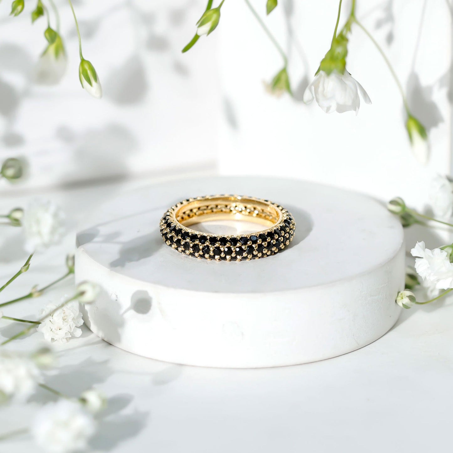 Certified Lab Grown Black Diamond Eternity Band Ring for Women