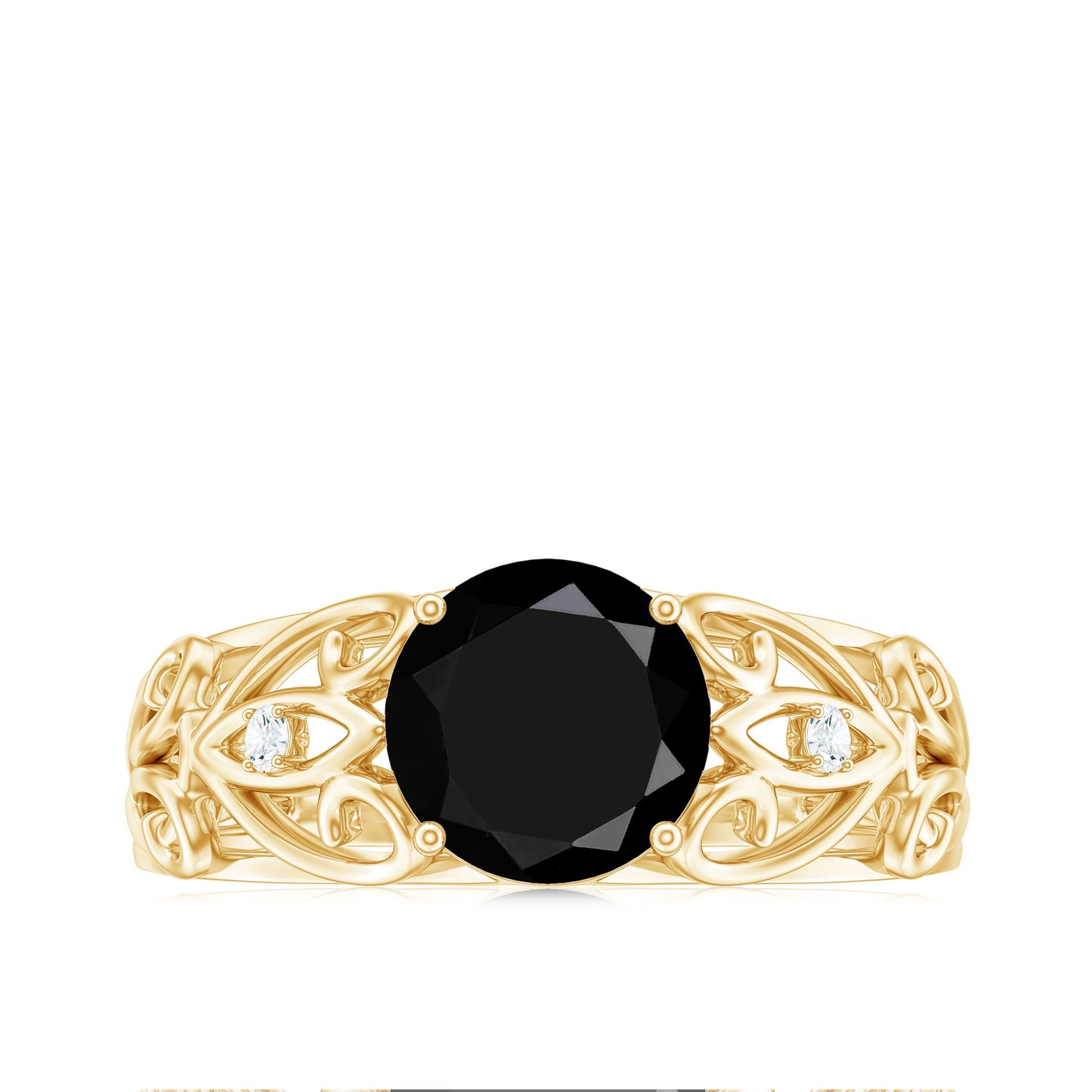 Vintage Inspired Black Onyx Filigree Engagement Ring