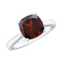 3.2 Carat Natural Garnet Cushion Cut Engagement Ring with Surprise Diamond