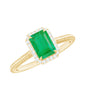 Natural 1.2 Carat Emerald Engagement Ring with Diamond Halo