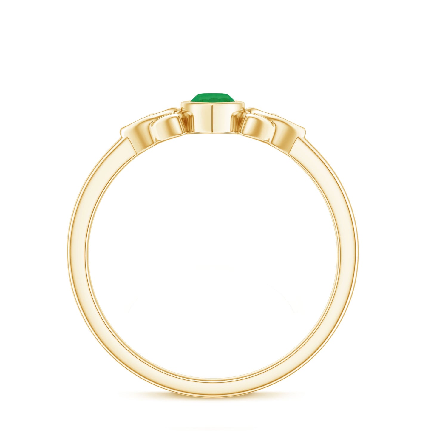 Marquise Cut Natural Emerald Celtic Engagement Ring in Bezel Setting