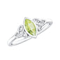 Natural 0.7 Carat Marquise Peridot Promise Ring with Celtic Knot
