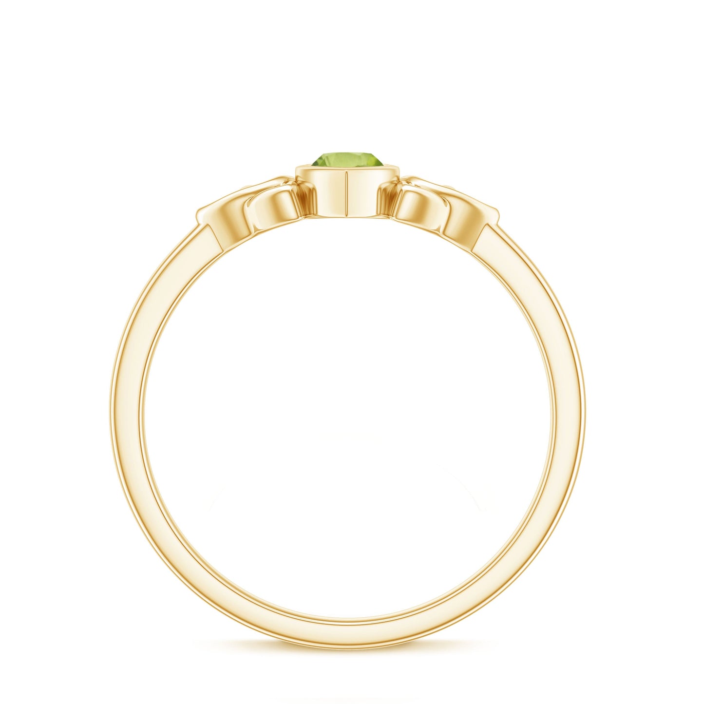 Natural 0.7 Carat Marquise Peridot Promise Ring with Celtic Knot