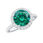 Certified 2 Carat Lab Grown Emerald Classic Engagement Ring with Halo