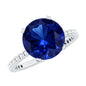 Certified 4.5 Carat Lab Grown Blue Sapphire Engagement Ring with Diamond