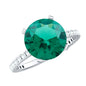 Certified 3.5 Carat Solitaire Lab Grown Emerald Engagement Ring with Diamond