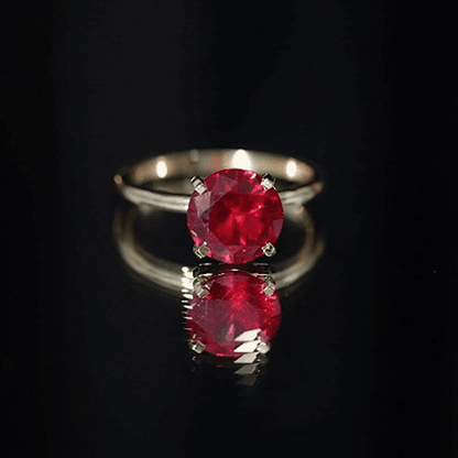 Solitaire Lab Grown 5 Carat Ruby Engagement Ring with Certificate