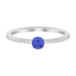 Genuine Tanzanite Commitment Ring with Diamond