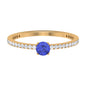 Genuine Tanzanite Commitment Ring with Diamond