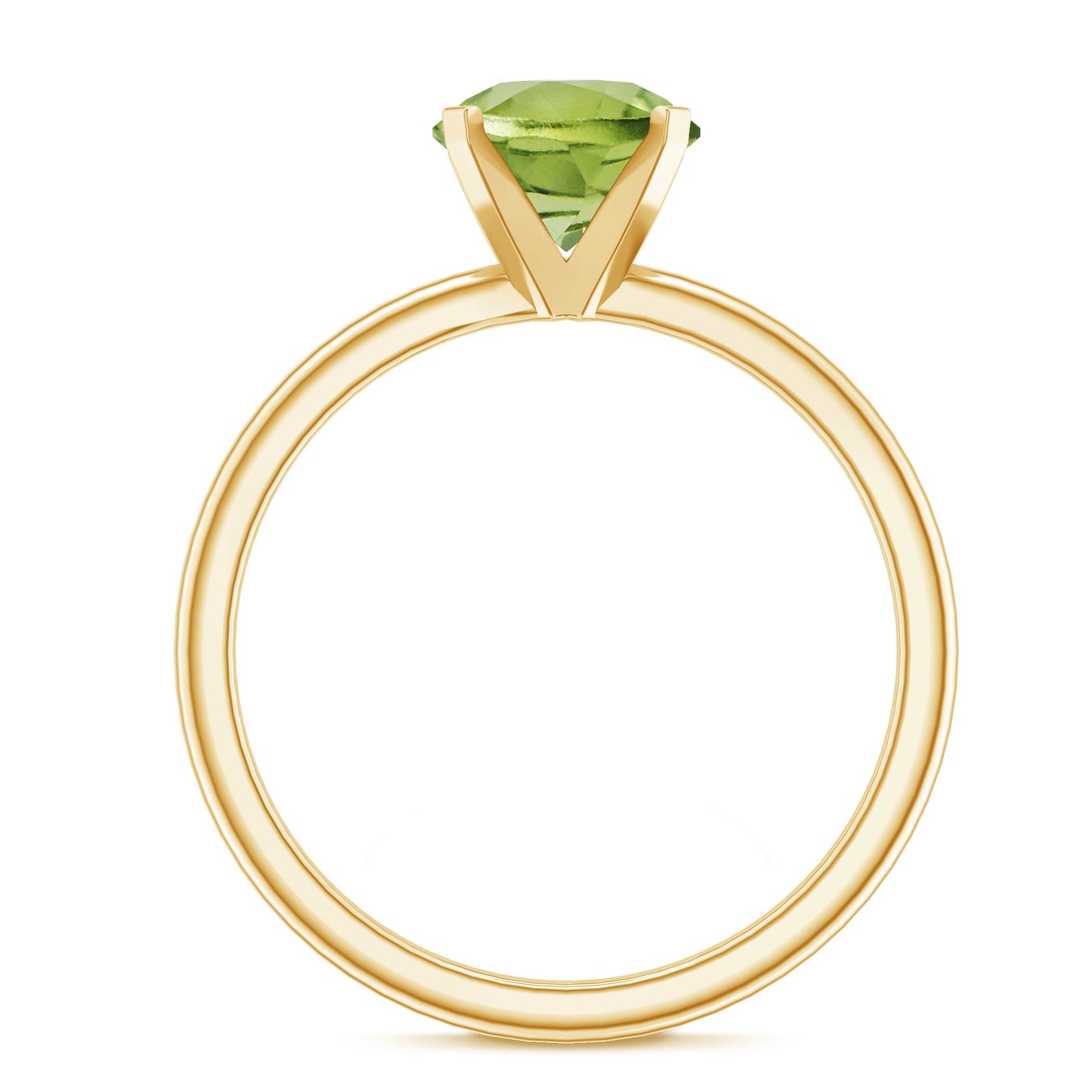 Natural 2 Carat Peridot Solitaire Engagement Ring for Women