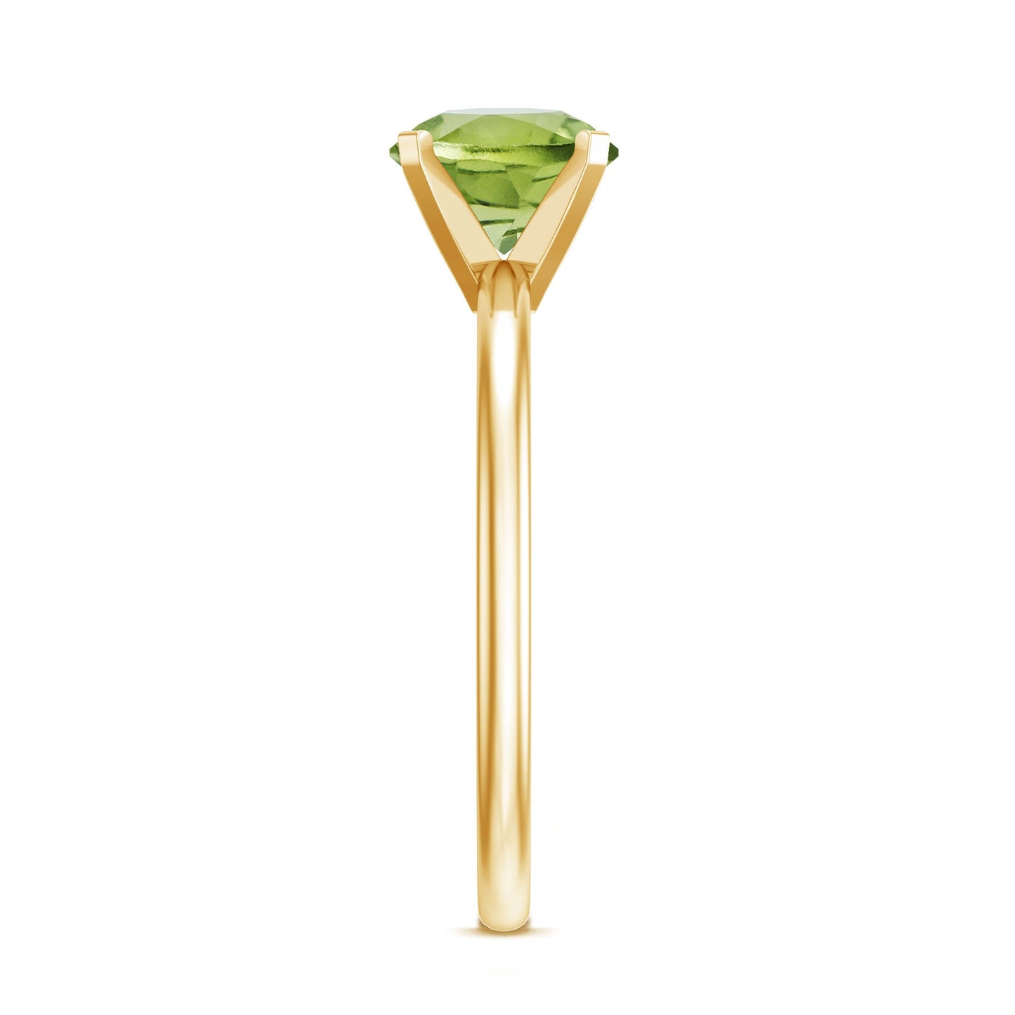 Natural 2 Carat Peridot Solitaire Engagement Ring for Women