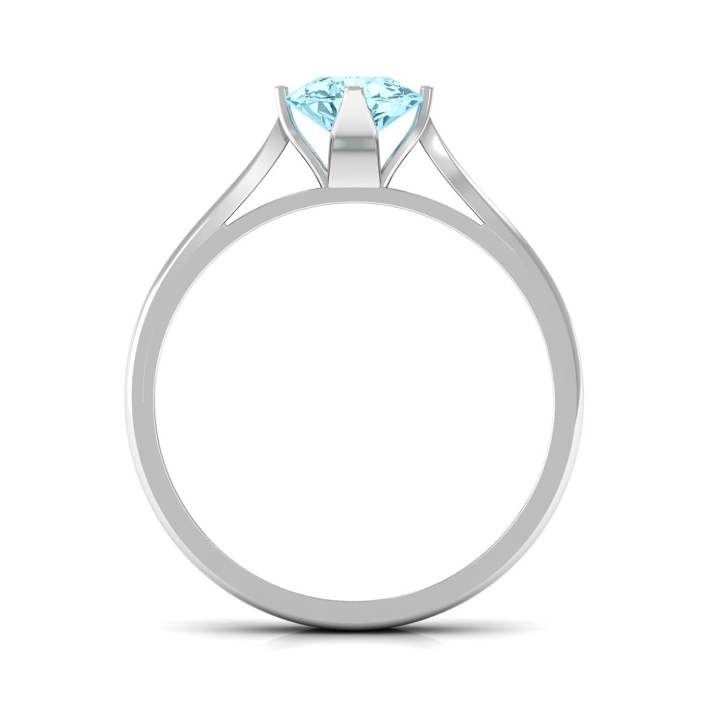 Teardrop Solitaire Ring with Aquamarine
