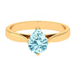 Teardrop Solitaire Ring with Aquamarine
