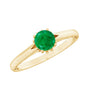 0.49 Carat May Birthstone Emerald Solitaire Ring with Milgrain Detailing