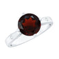 Natural 2.3 Carat Round Garnet Solitaire Engagement Ring