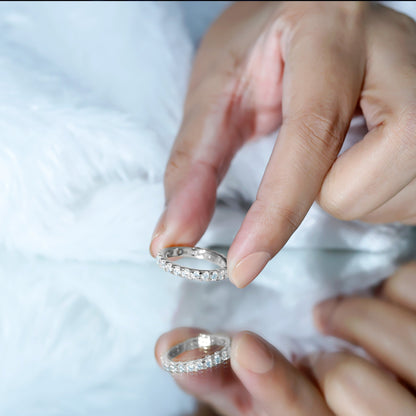Brilliant Cut Round Moissanite Eternity Anniversary Band