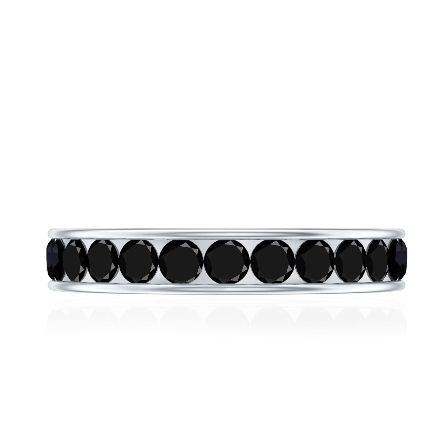 Channel Set Black Spinel Eternity Ring