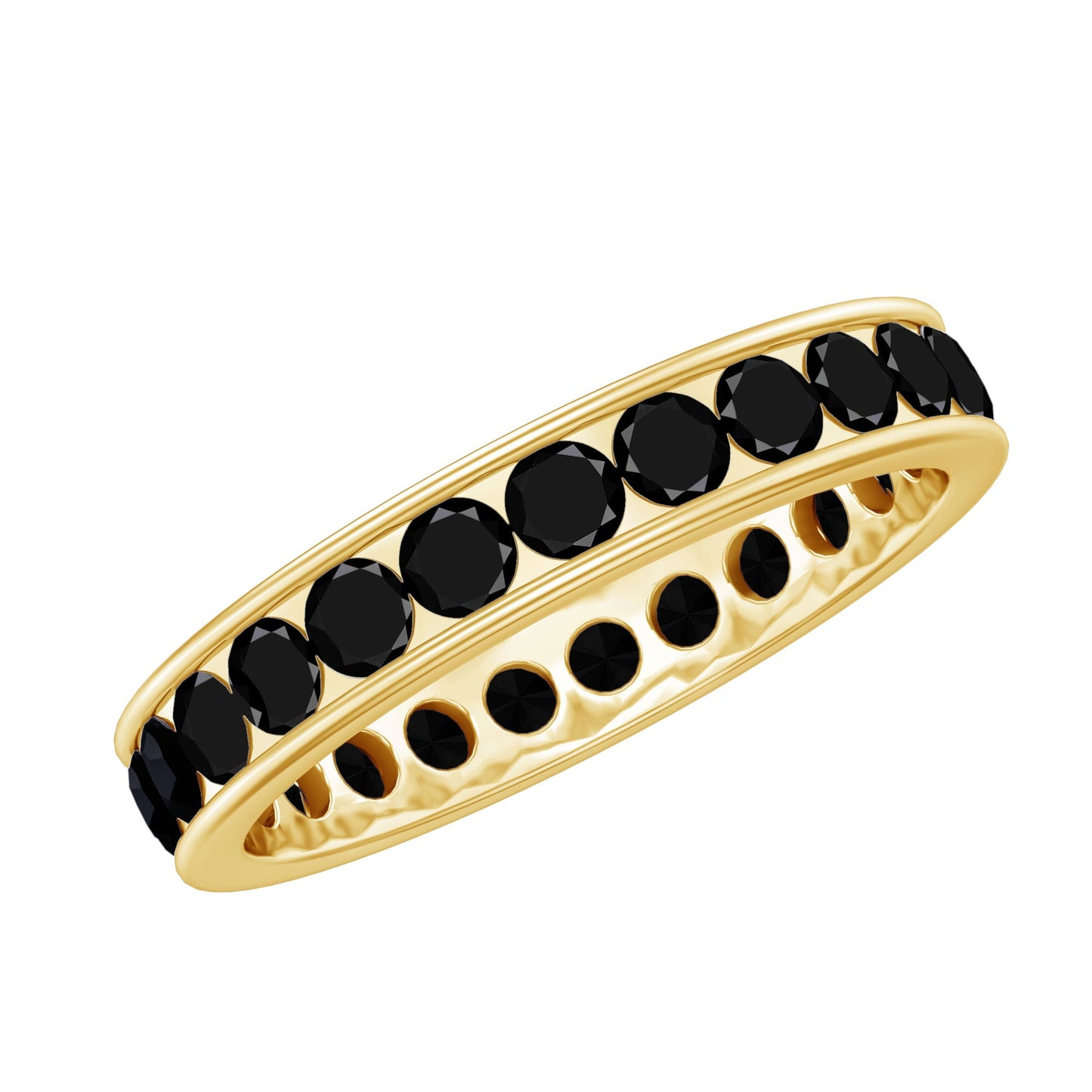Channel Set Black Spinel Eternity Ring