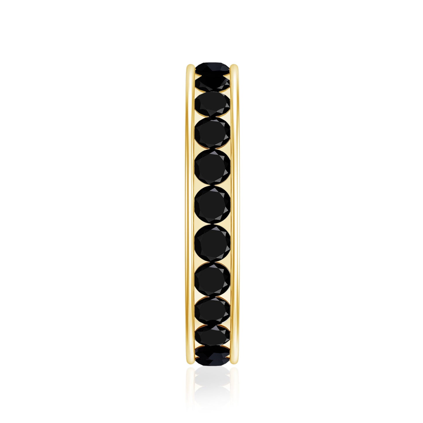 Channel Set Black Spinel Eternity Ring