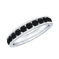 Natural Channel Set Black Spinel Eternity Ring for Anniversary