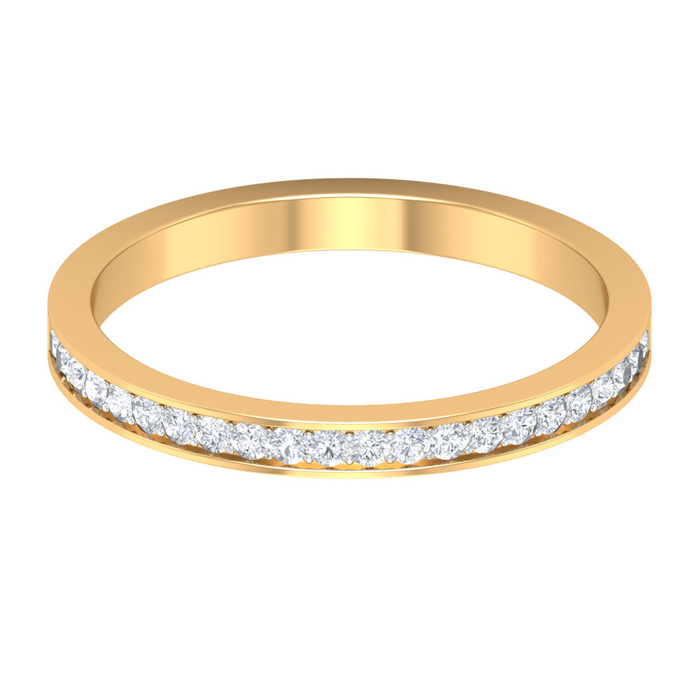 Natural Diamond Half Eternity Stackable Ring for Women
