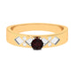 Natural Red Garnet Diamond Band Ring