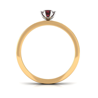 Natural Red Garnet Diamond Band Ring