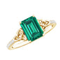 Solitaire Lab Created Emerald Celtic Engagement Ring with Diamond