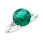 Certified 2 Carat Lab Grown Emerald Engagement Ring with Diamond